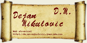 Dejan Mikulović vizit kartica